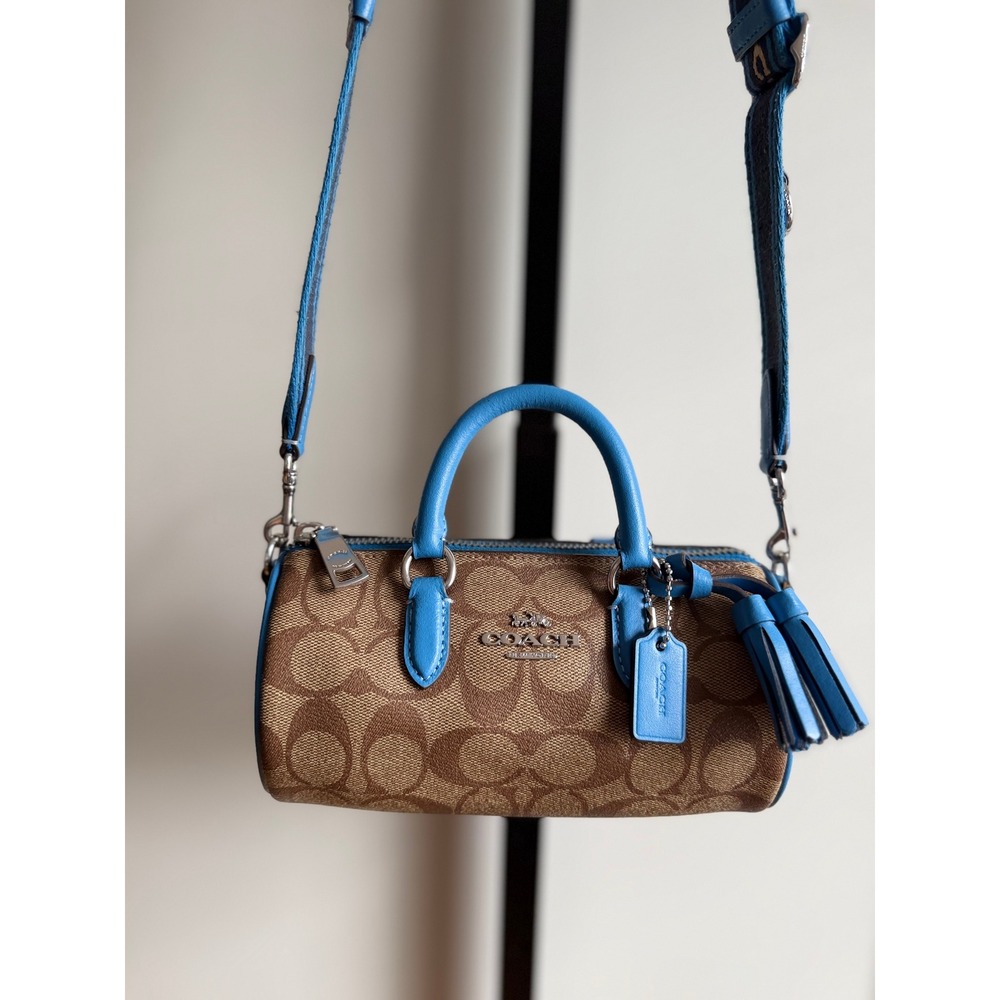 Coach Lacey Crossbody In Signature Canvas - Beige & Blue‎ Leather